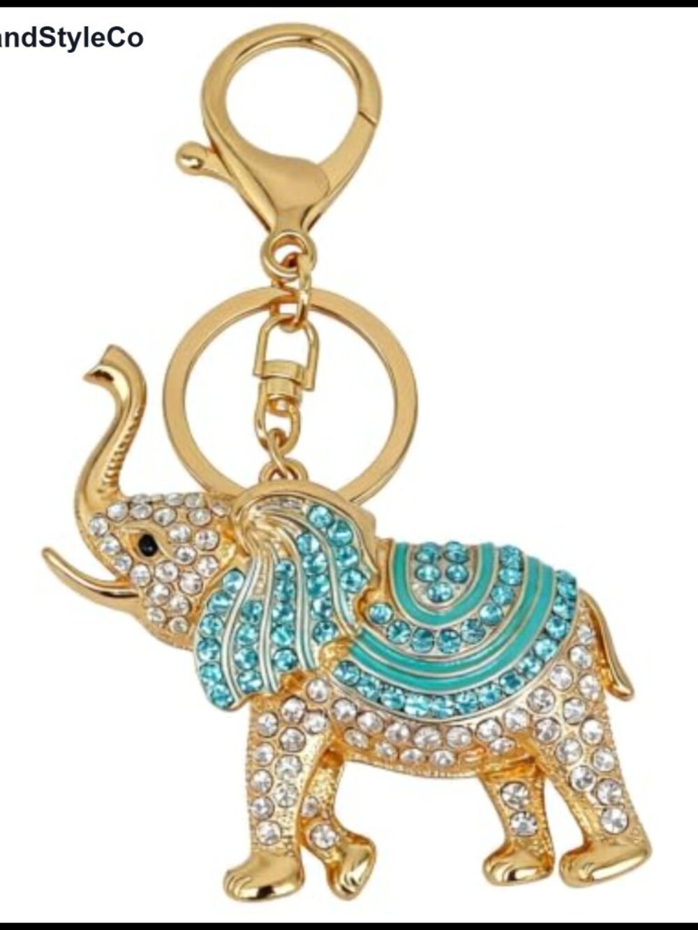 Crystal Rhinestone Elephant Keychain Bag Charm Zinc Alloy Purse Charm